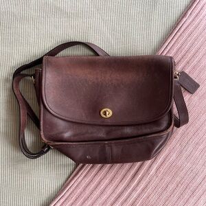 Vintage Coach City Bag Leather Crossbody Brown